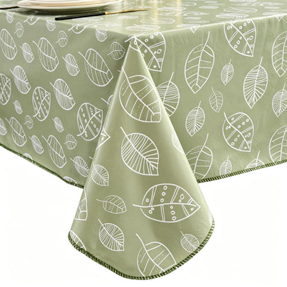 Pioggia Vinyl Tablecloth with Flannel Backed Rectangle Waterproof Oil-Proof PVC Table Cloth Wipeable Spill-Proof Plastic Table Cover for Indoor and Outdoor