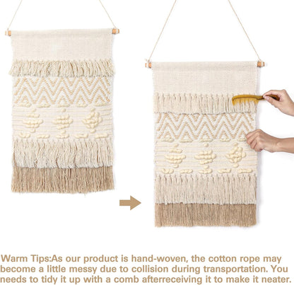 Dremisland Macrame Wall Hanging Macrame Wall Decor Bohemian Beige Tapestry