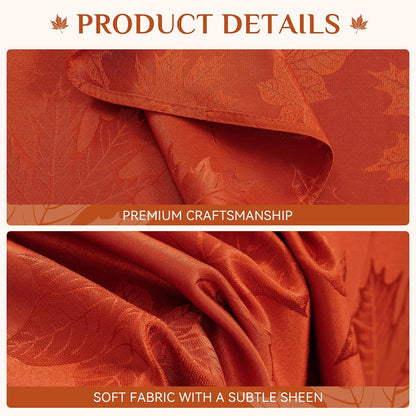 Softalker Fall Jacquard Rectangle Tablecloth, 60 x 84 Inch Burnt Orange