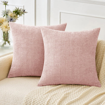 MIULEE Soft Chenille Fall Throw Pillow Covers Burnt Orange 18x18 Pack of 2