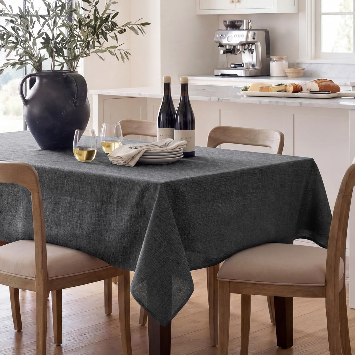 NOVILYS Rust Fall Rectangle Tablecloth with Linen Textured, 60 x 84 Inch