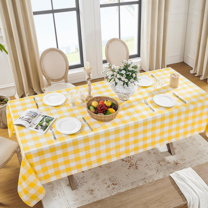 Softalker Gingham Tablecloth Rectangle, Black and White, 60 x 84 Inch