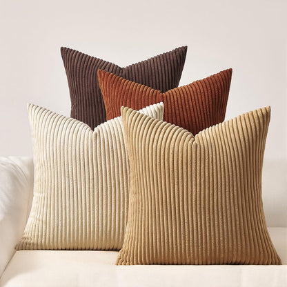 Topfinel Decorative Throw Pillow Covers Cushion Cases, Set of 4 Soft Velvet Modern Double-Sided Designs, Mix and Match for Boho Farmhouse Fall Home Decor (18x18 inch, Orange/Teal)