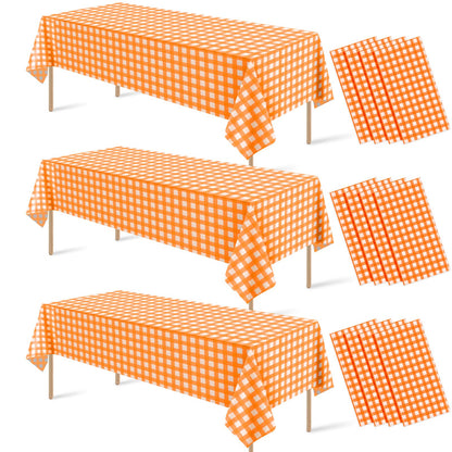 6 Pcs Sage Green Gingham Tablecloths, Checkered Table Covers 54 x 108 Inch
