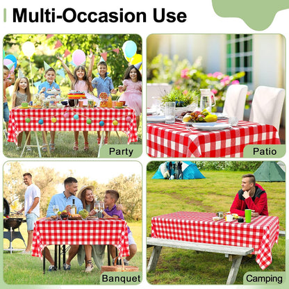 misaya 4 Packs 54 x 78 Inch Checkered Disposable Table Cloth