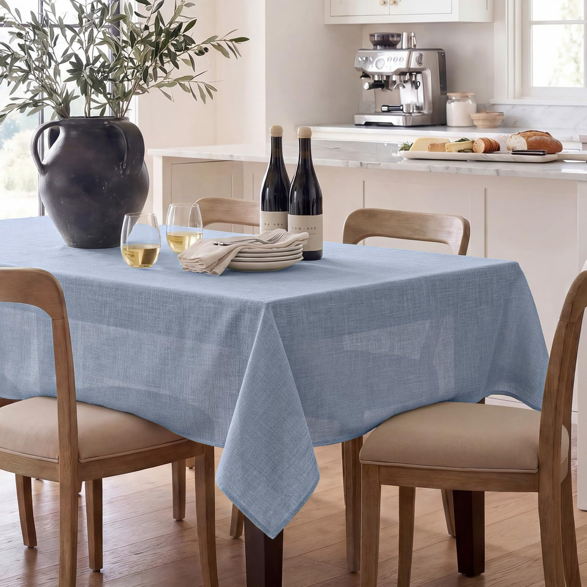 NOVILYS Rust Fall Rectangle Tablecloth with Linen Textured, 60 x 84 Inch