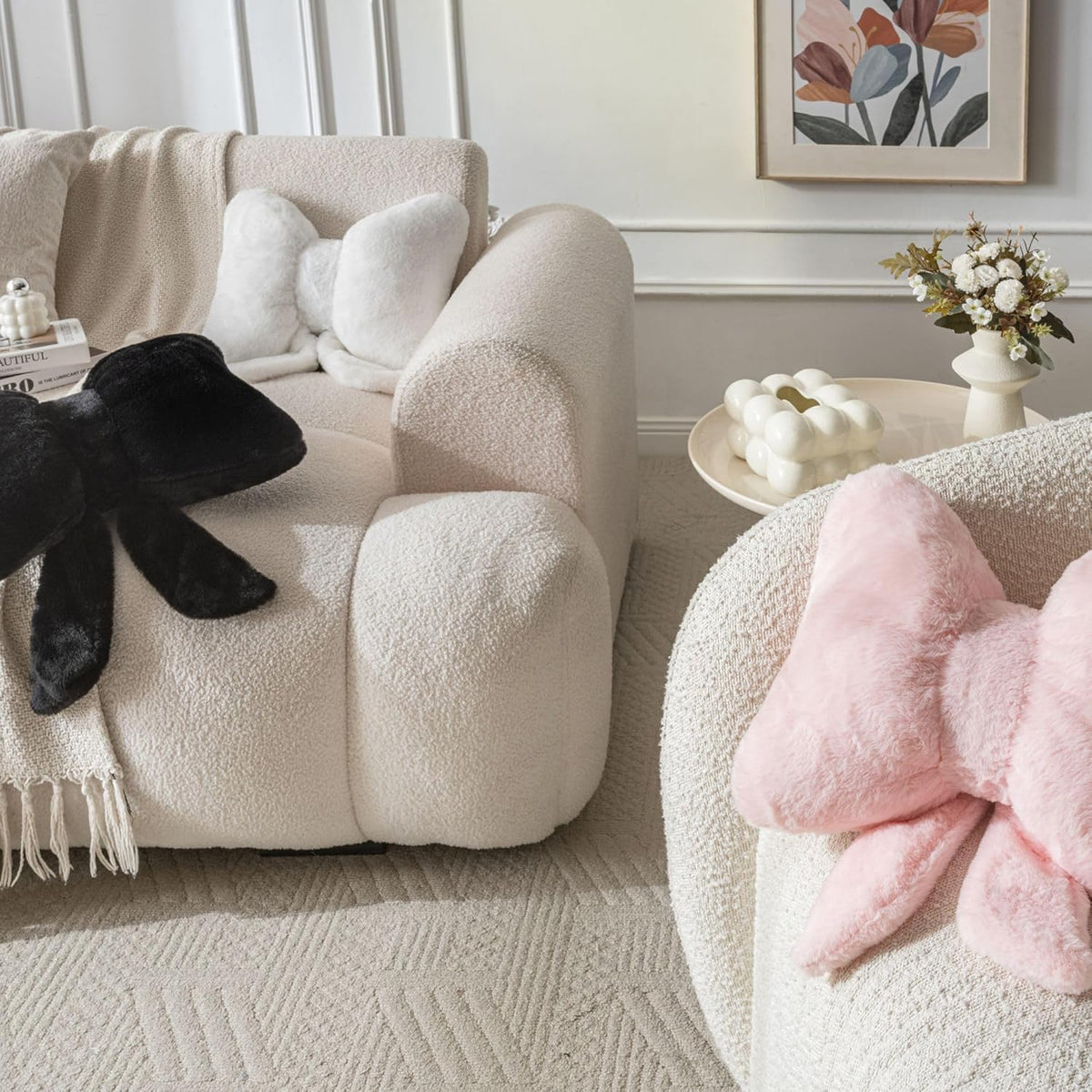 Room Decor Home Decor Bow Throw Pillows Decorative Pillows,Pink 10*8inch