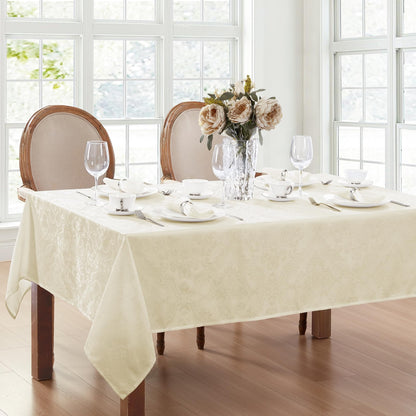 Caiden Elegance Damask Tablecloth, Cranberry - 60" W x 120" L