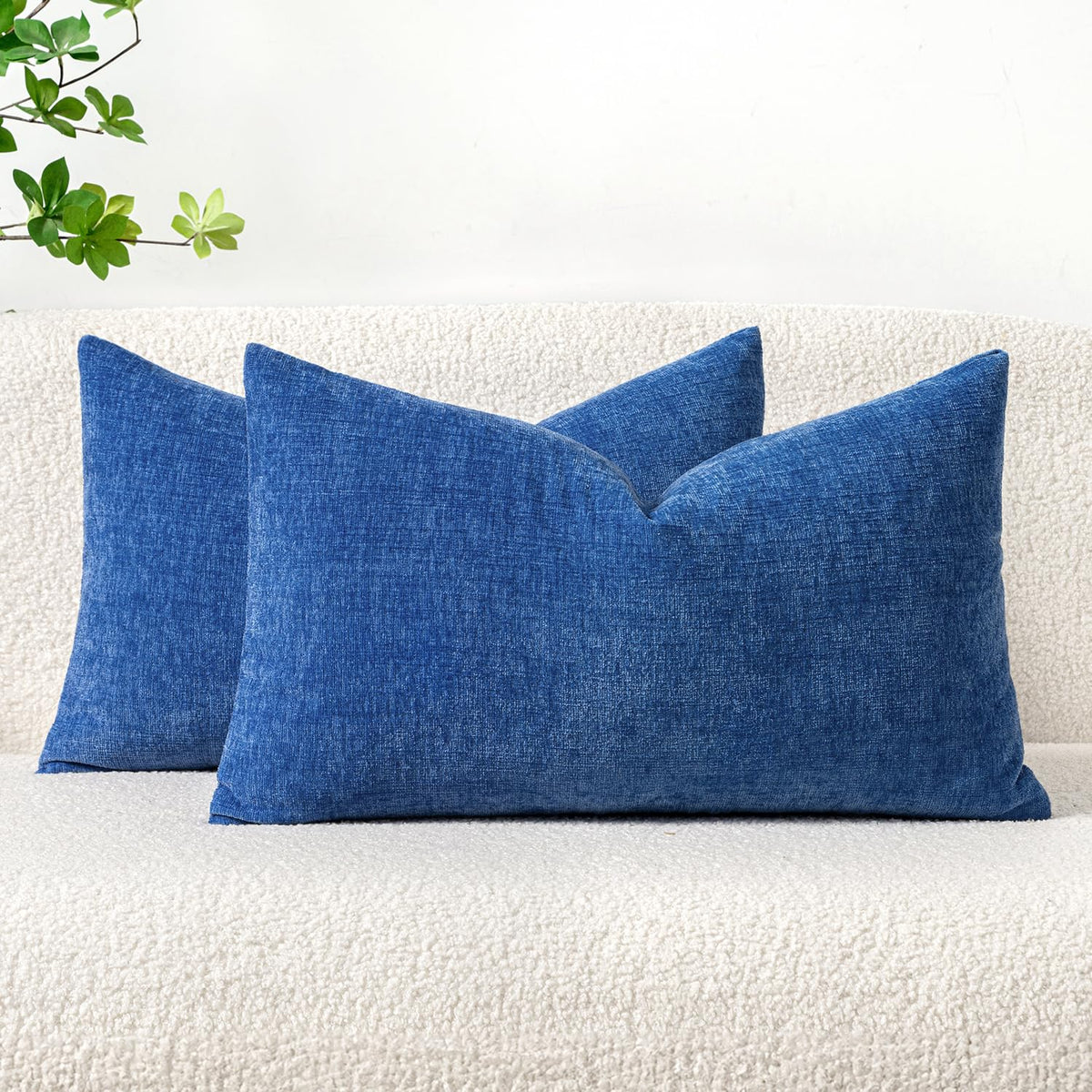 MIULEE Soft Chenille Fall Throw Pillow Covers Burnt Orange 18x18 Pack of 2