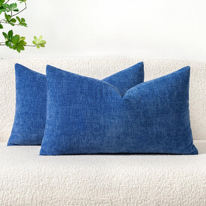MIULEE Soft Chenille Fall Throw Pillow Covers Burnt Orange 18x18 Pack of 2