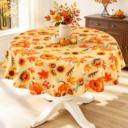Smiry Rectangle Table Cloth, Flannel Backed Vinyl Tablecloth, 60"x84"