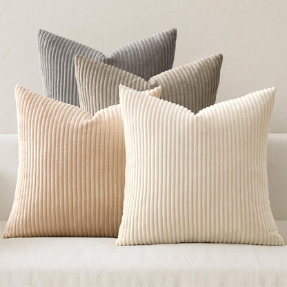 MIULEE Soft Corduroy Decorative Throw Pillow Covers Forest Green 18x18