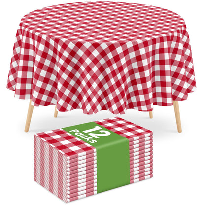 Mulbozy 4 Pcs Pink Gingham Tablecloth 54×108in, Pink Checkered Table Cloth