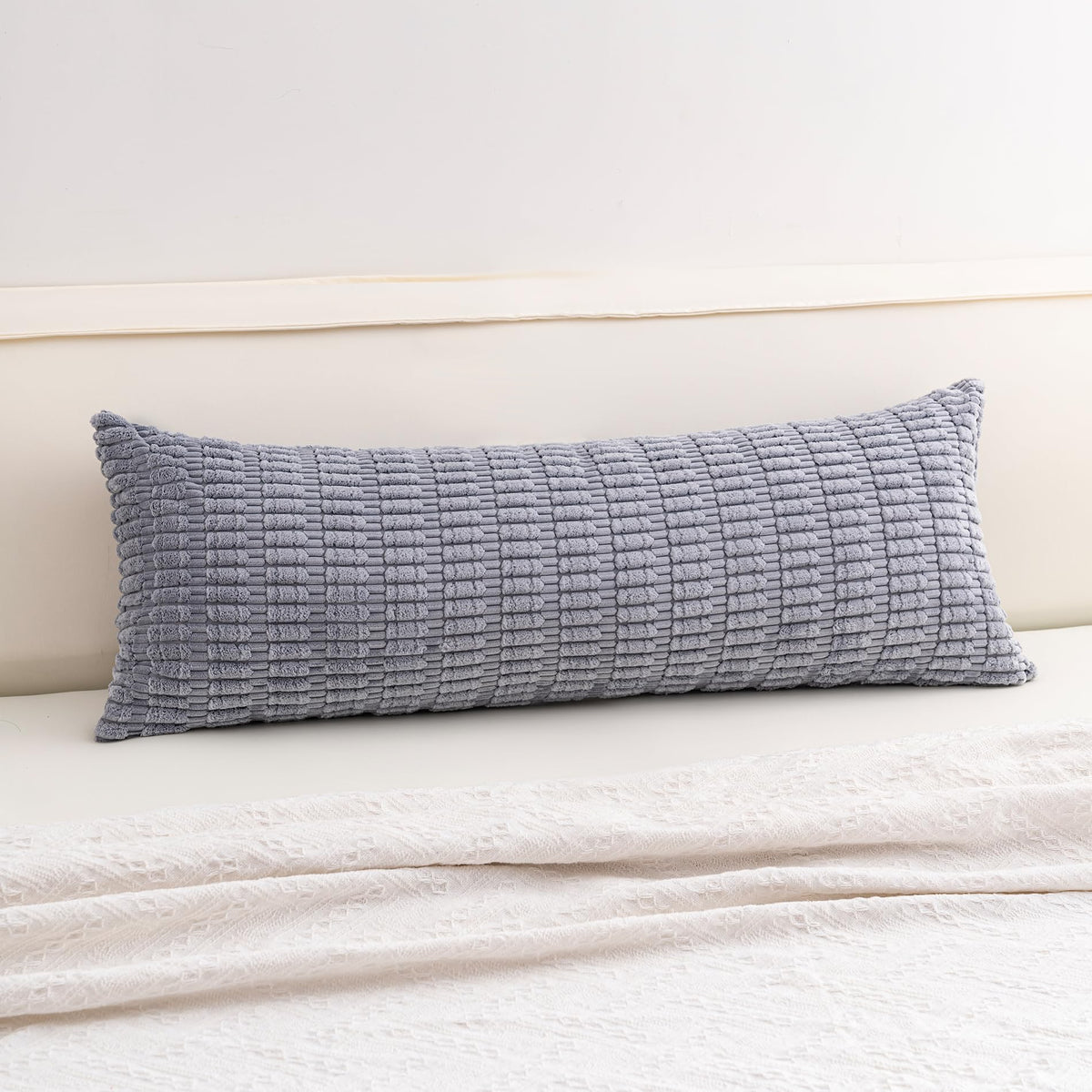 Pack of 2 Corduroy Decorative Throw Pillow Covers 18x18 Inch, Cream White
