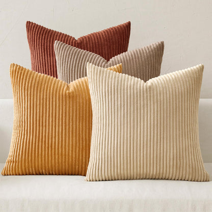 MIULEE Soft Corduroy Decorative Throw Pillow Covers Forest Green 18x18