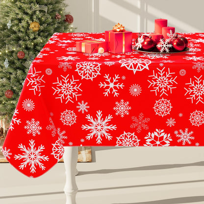 Smiry Rectangle Table Cloth, Flannel Backed Vinyl Tablecloth, 60"x84"