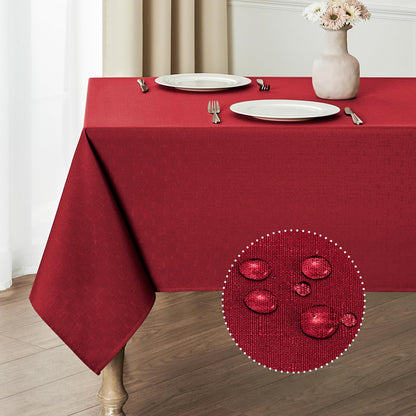 Veblandy Rectangle Tablecloth Waterproof Linen Textured Table Cloth Stain and Wrinkle Resistant Washable, Decorative Fabric Table Cover for Dining, Party and Camping (Sage Green, 52 * 70)