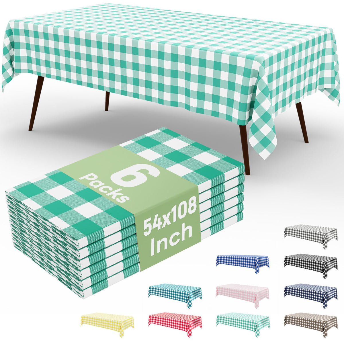 misaya 4 Packs Buffalo Disposable Table Cloth, 54 x 108 Inch Waterproof Plastic Tablecloth, Rectangle Red and White Checkered Table Covers for Picnic, Birthday, Party, Back to School