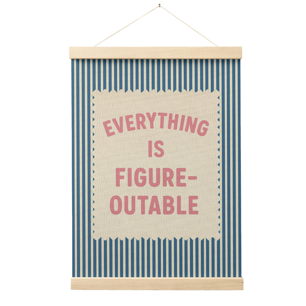 FGFK Everything Is Figureoutable Positive Affirmations Wall Art Poster Hanger Frame, Retro Pink and Green Inspirational Canvas Prints Framed Wall Decor for Office Classroom Home Bedroom, 12x16 Inch