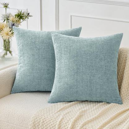 MIULEE Soft Chenille Fall Throw Pillow Covers Burnt Orange 18x18 Pack of 2