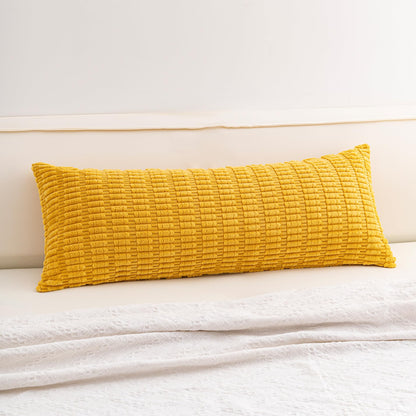 Pack of 2 Corduroy Decorative Throw Pillow Covers 18x18 Inch, Cream White