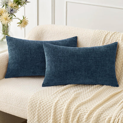 MIULEE Soft Chenille Fall Throw Pillow Covers Burnt Orange 18x18 Pack of 2