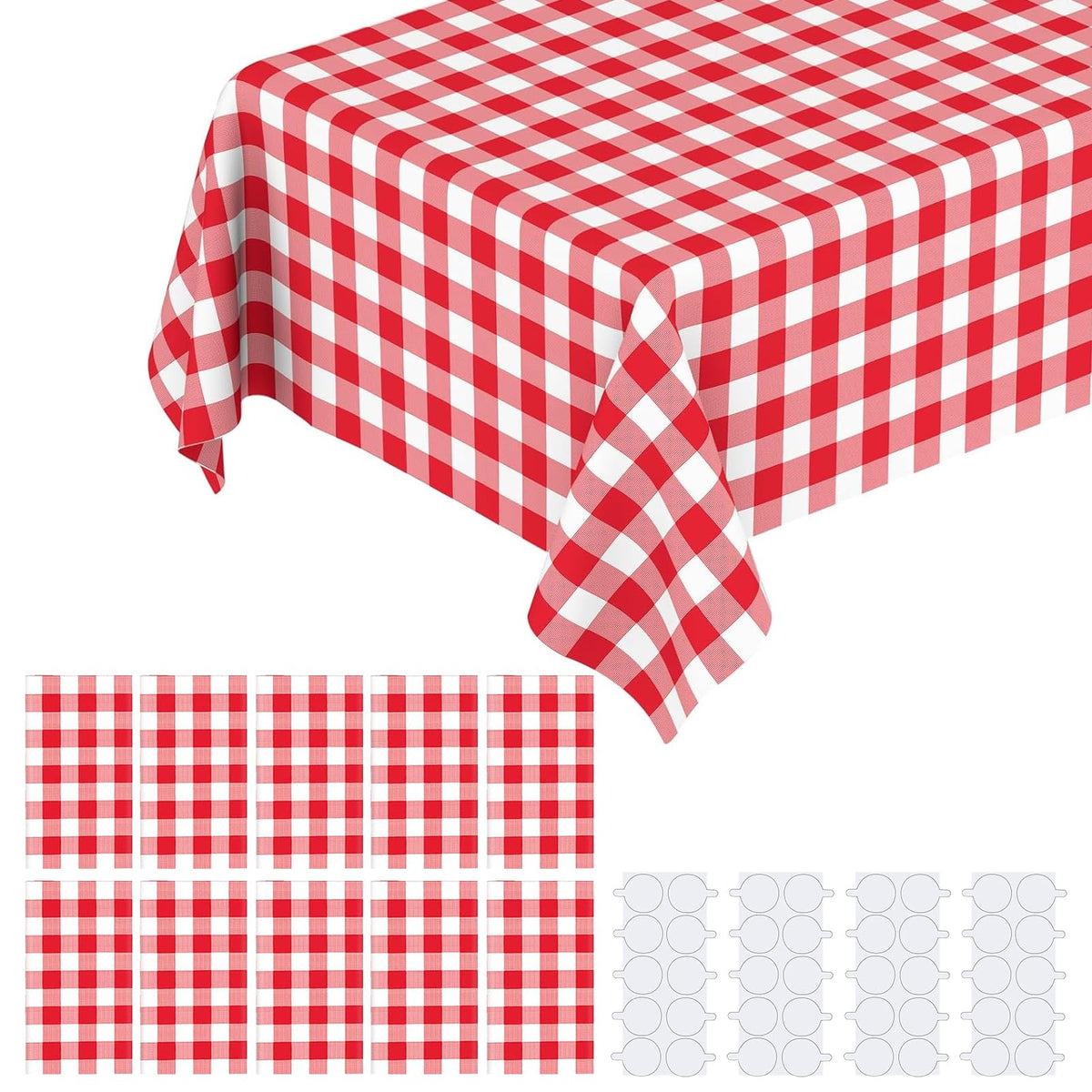 10 Pack Plastic Table Cloth, 54" × 108" White Disposable Tablecloth