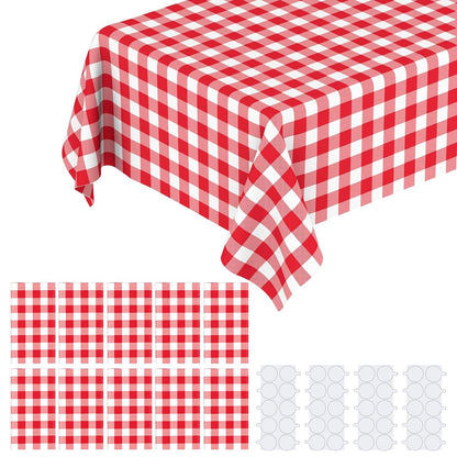 10 Pack Plastic Table Cloth, 54" × 108" White Disposable Tablecloth