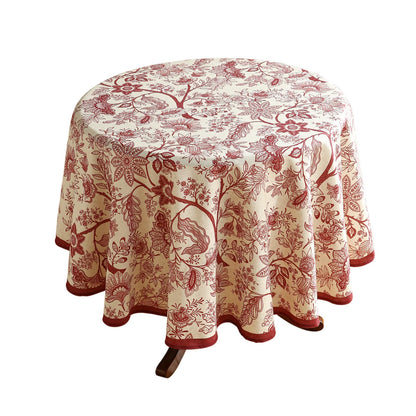 ISAENNE Designer French Linen Rectangular Tablecloth,118"x67"-Cornucopia
