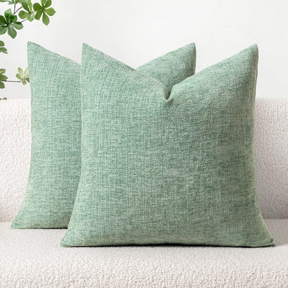 MIULEE Soft Chenille Fall Throw Pillow Covers Burnt Orange 18x18 Pack of 2