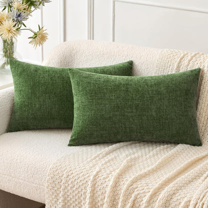 MIULEE Soft Chenille Fall Throw Pillow Covers Burnt Orange 18x18 Pack of 2