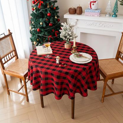 Gingham Tablecloth Rectangle Table Cloth Heavy Duty Cotton Checkered Table Cover for Spring Picnic Kitchen Dining(C-Beige, 52x70 inch)