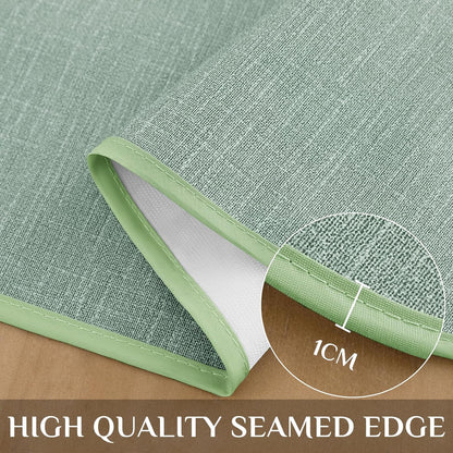 Softalker Outdoor Vinyl Edge Tablecloth Rectangle, 54 x 78 Inch, Sage