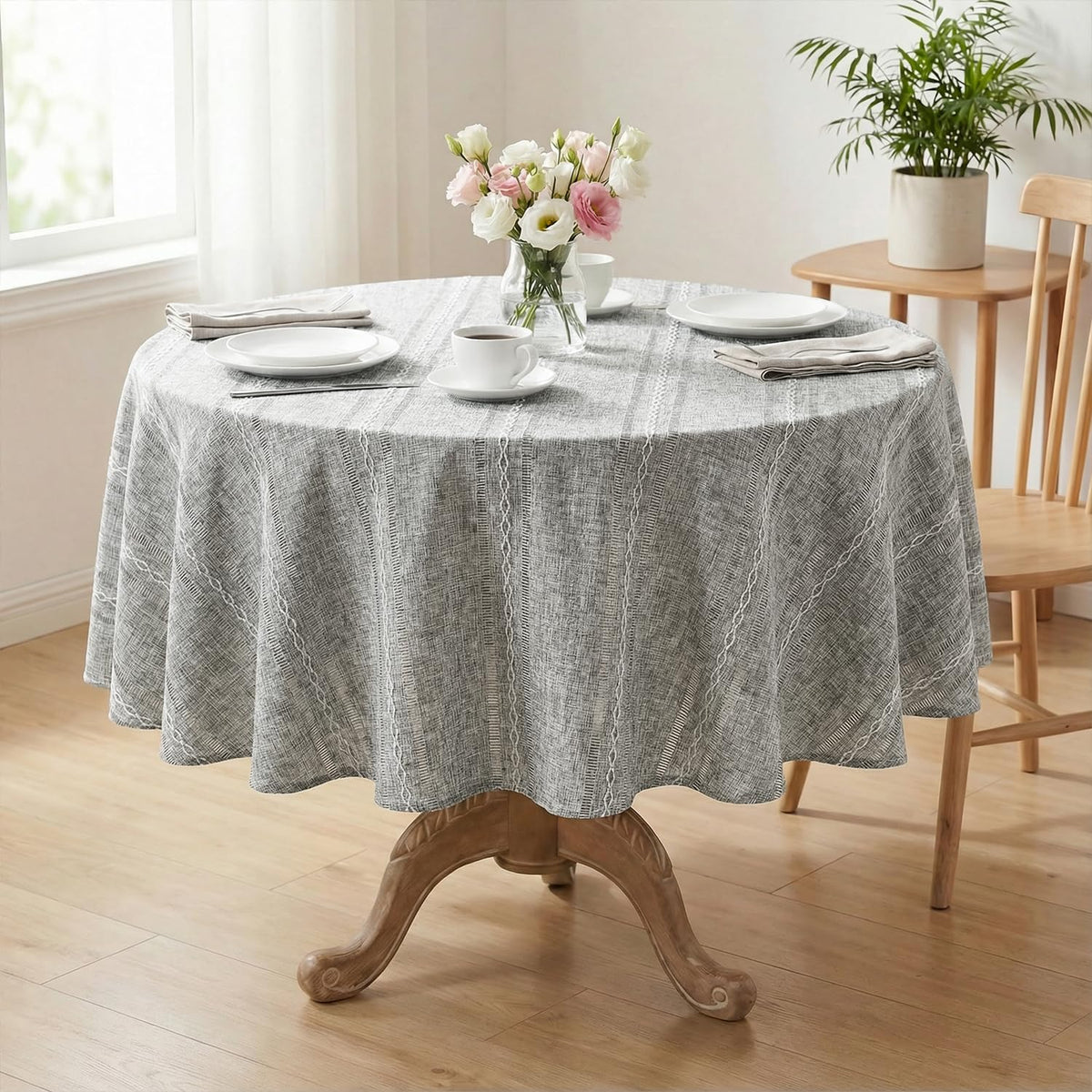 Horaldaily Beige Rectangular Tablecloth, 60×84 Inch, Farmhouse Decor