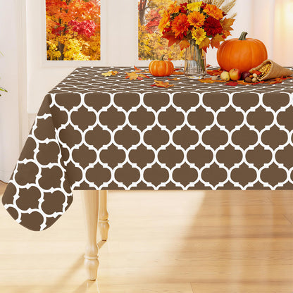 Smiry Rectangle Table Cloth, Flannel Backed Vinyl Tablecloth, 60"x84"