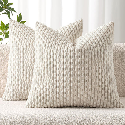 MIULEE Decorative Throw Pillow Covers 18x18 Sage Green Textured Corduroy