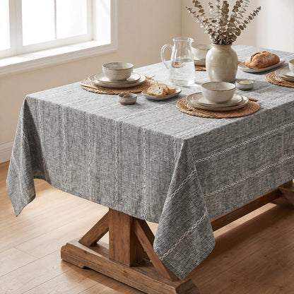 Horaldaily Beige Rectangular Tablecloth, 60×84 Inch, Farmhouse Decor