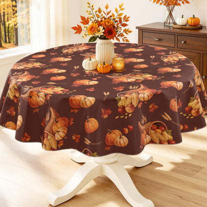 Smiry Rectangle Table Cloth, Flannel Backed Vinyl Tablecloth, 60"x84"