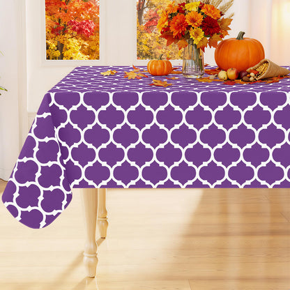 Smiry Rectangle Table Cloth, Flannel Backed Vinyl Tablecloth, 60"x84"