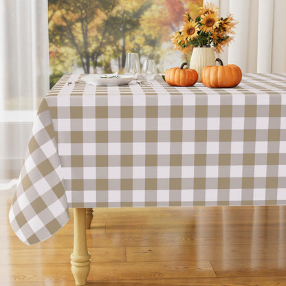 misaya Rectangular Waterproof Vinyl Table Cloth, Flannel Backed Tablecloth