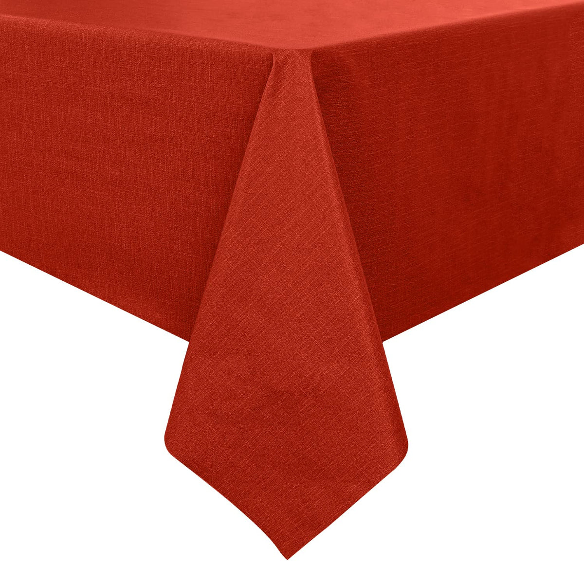 Romanstile Waterproof Vinyl Tablecloth Rectangle, 60 x 84 Inch, Orange