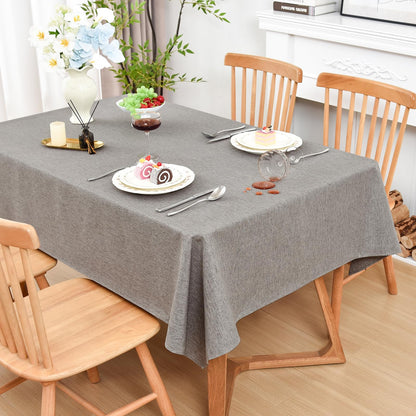 Wolkemer Oval Tablecloth 60 x 102 Inches Faux Linen Water Resistant