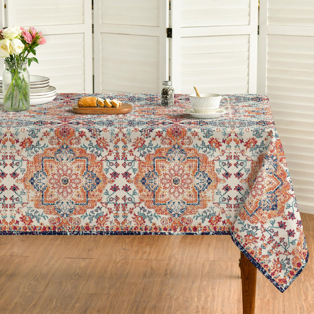 Horaldaily Boho Bohemia Style Tablecloth, 60x84 Inch Rectangular