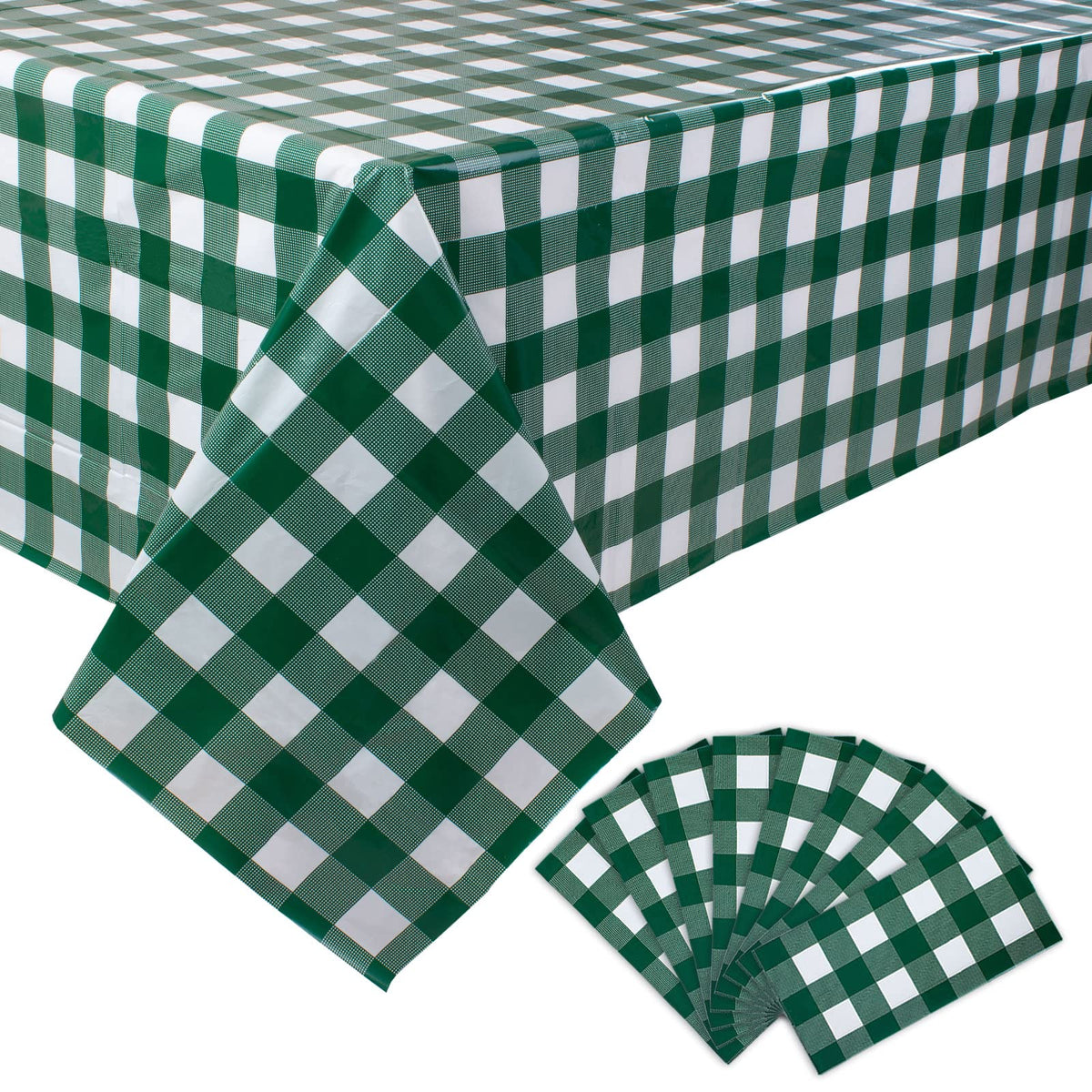 Kesfey 3 Packs Pink Gingham Tablecloth Pink and White Checkered Tablecloths 54 x 108 Inches Disposable Plastic Gingham Tablecovers Waterproof Rectangle Picnic Table Covers for Birthday Party Supplies