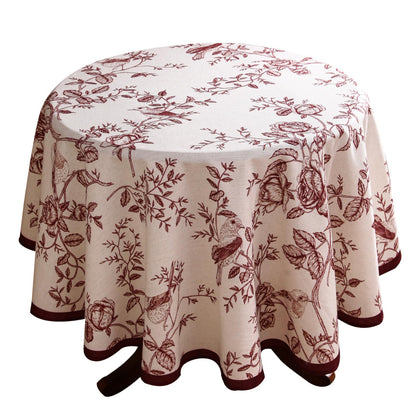ISAENNE Designer French Linen Rectangular Tablecloth,118"x67"-Cornucopia