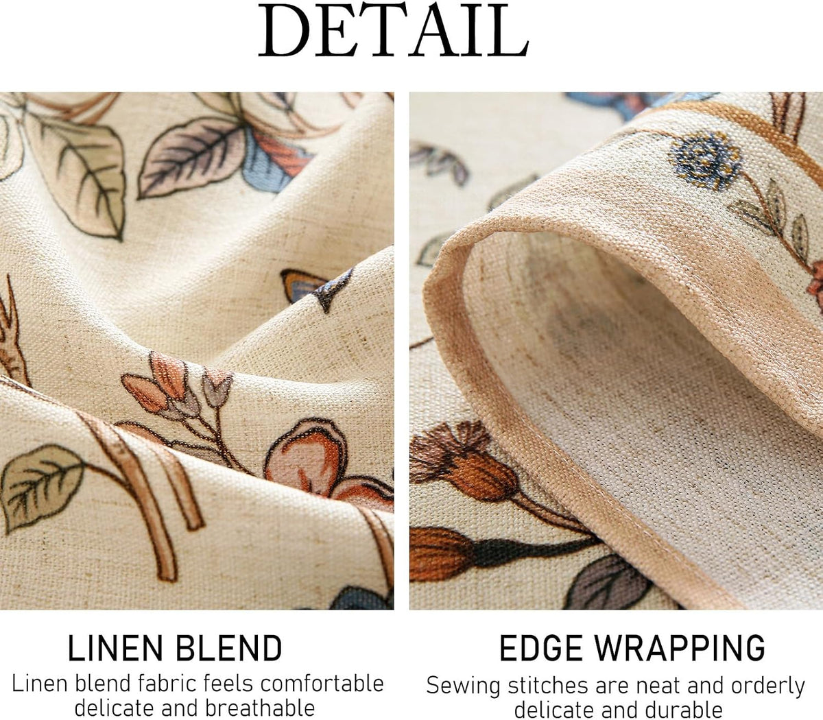 ISAENNE Designer French Linen Rectangular Tablecloth,118"x67"-Cornucopia