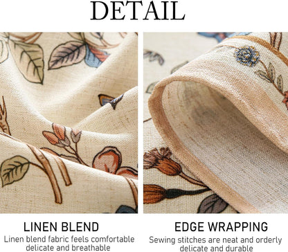 ISAENNE Designer French Linen Rectangular Tablecloth,118"x67"-Cornucopia