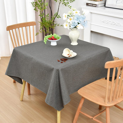 Wolkemer Oval Tablecloth 60 x 102 Inches Faux Linen Water Resistant