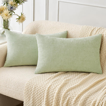 MIULEE Soft Chenille Fall Throw Pillow Covers Burnt Orange 18x18 Pack of 2