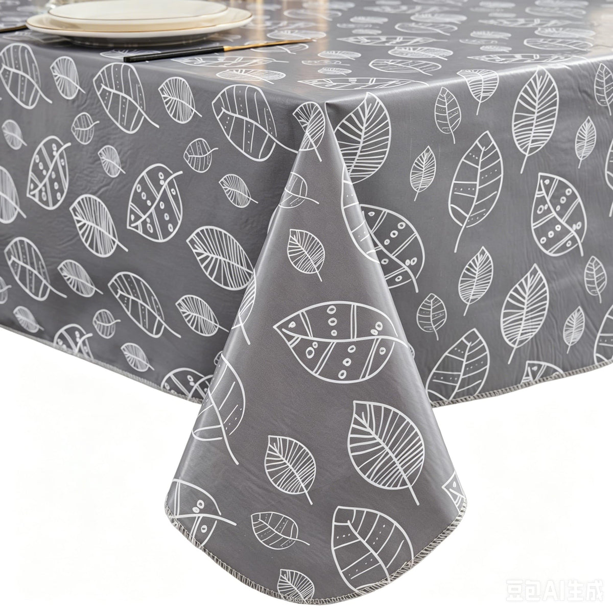 Pioggia Vinyl Tablecloth with Flannel Backed Rectangle Waterproof Oil-Proof PVC Table Cloth Wipeable Spill-Proof Plastic Table Cover for Indoor and Outdoor